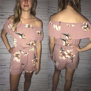 Floral off shoulder Romper